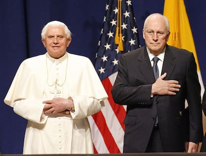 El papa Benedicto XVI y el vicepresidente Dick Cheney, en Nueva York, el domingo 20 de abril de 2008