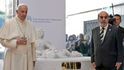 El Papa junto a Jose Graziano Da Silva, Director General de FAO