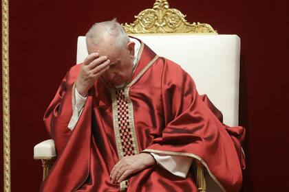 El Papa, durante la celebración en San Pedro