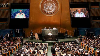 El papa Francisco, en la Asamblea General de la ONU