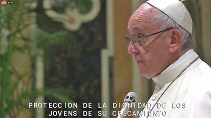El Papa durante su transmisión en vivo