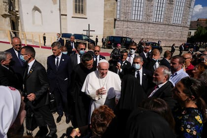 El Papa, en Bratislava. (AP Photo/Petr David Josek)