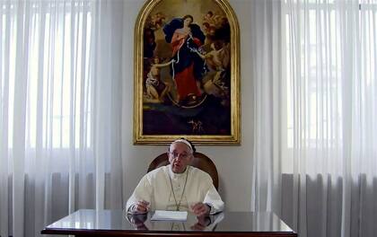 Francisco en la residencia de Santa Marta, el 10 de agosto de 2020