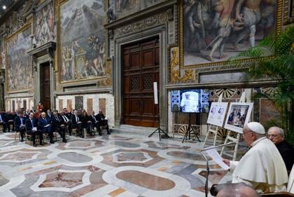 El Papa Francisco durante el acto en conmemoración del tratado de paz entre Argentina y Chile
