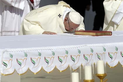 El papa Francisco durante la ceremonia