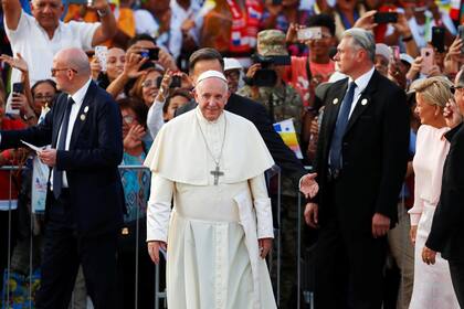 El papa Francisco en el aeropuerto en Panama el 27 de enero de 2019, en su último viaje a la región