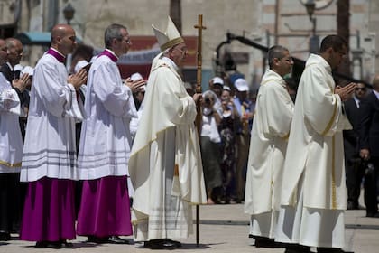 El papa Francisco en Belén, durante una visita a Medio Oriente en 2020 