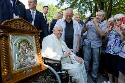 El Papa Francisco recibe a miembros de la Fraternité Saint-Alphonse in Quebec, Canada