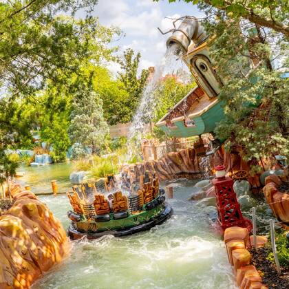 El parque está dividido en tres zonas principales: Wave Village, River Village y Rainforest Village