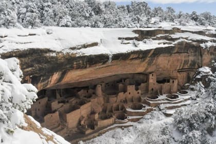 El Parque Nacional Mesa Verde, repleto de nieve