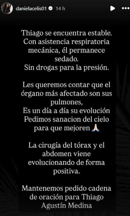 El parte médico de Thiago Medina