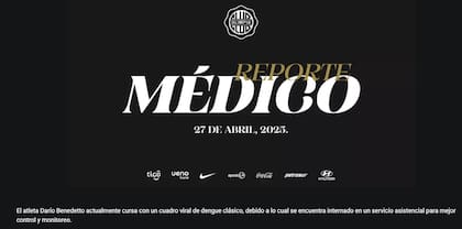 El parte médico oficial de Olimpia de Paraguay