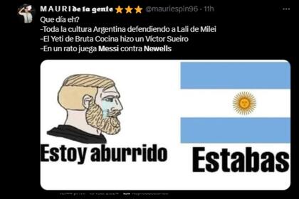 El partido de Messi fue centro de memes (Captura X)