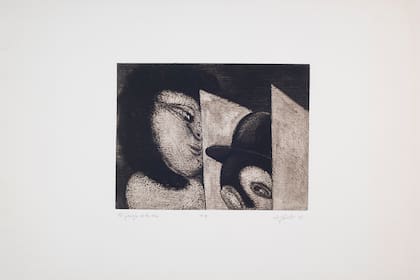 "El pasaje de los días", ca. 1976-1977, un aguafuerte y aguatinta de Lily Salvo que se puede ver en el Bellas Artes