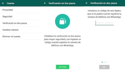 El paso a paso para realizar la configuración de la verificación en dos pasos de WhatsApp