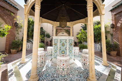 El patio de la mezquita tekkia Sufi Halveti-Yerrahi, en el barrio porteño de Colegiales