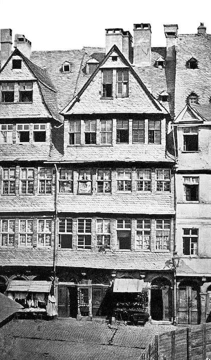 El patriarca de la familia, Mayer Amschell Rothschild, nació en esta casa en el gueto judío de Frankfurt.