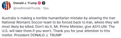 El pedido de Trump al premier australiano