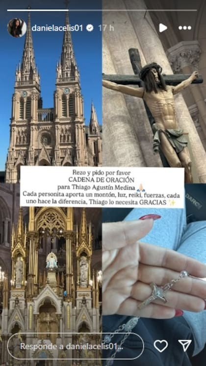 El pedido desesperado de Daniela Celis por la salud de Thiago Medina