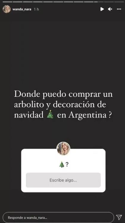 El pedido navideño que hizo Wanda Nara en su cuenta de Instagram