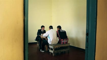 El penalista con sus defendidos