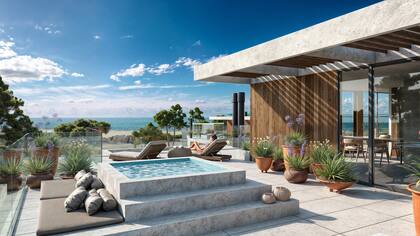 El penthouse posee una zona de solarium y piscina en la terraza.