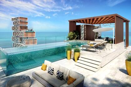 El penthouse tiene pileta transparente y terraza privada