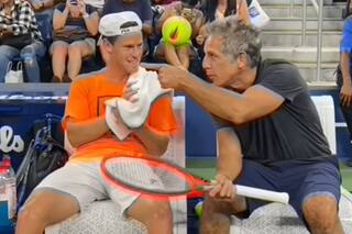 El “Peque” Schwartzman tuvo una visita de lujo en la previa de su debut