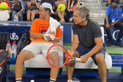 El Peque Diego Schwartzman junto a Ben Stiller en el US Open
