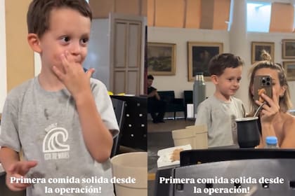 El pequeño comió comida sólida por primera vez luego de la operación y su madre celebró con sus seguidores (Foto: Instagram @noeliamarzolok)