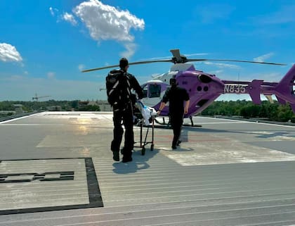 El pequeño fue trasladado en helicóptero para una rápida atención médica