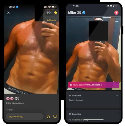 El perfil de Grindr.