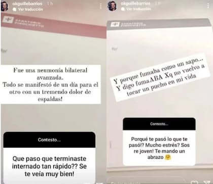 El periodista Guillermo Barrios contó que sufrió una neumonía bilateral avanzada (Foto: Instagram)