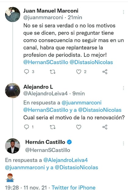 El periodista Hernán Castillo dio a entender que no sabe los motivos de su no continuidad en el programa