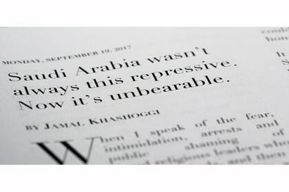 Foto de un artículo de Jamal Khashoggi de 2017