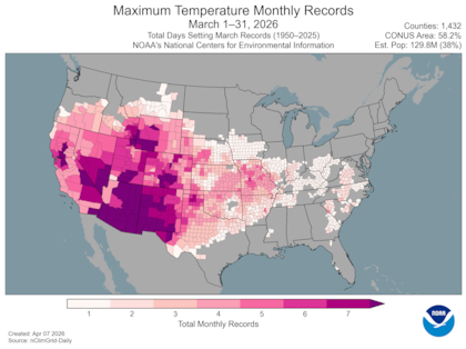 El período de enero a marzo fue el más seco registrado en EE.UU.