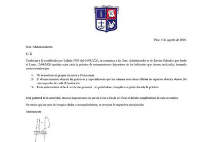 El permiso que circula en la localidad