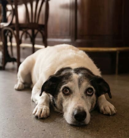 El perro espera en el bar a su dueño que falleció (Foto: X)