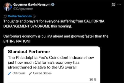 El PIB de California en los últimos siete años, bajo el mandato de Gavin Newsom, superó los 4 billones de dólares, lo que representa más del 14% de la producción estadounidense.