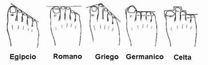 El pie egipcio, el romano, el griego, el germánico y el celta presentan diferentes formas que pueden revelar aspectos ocultos de la personalidad