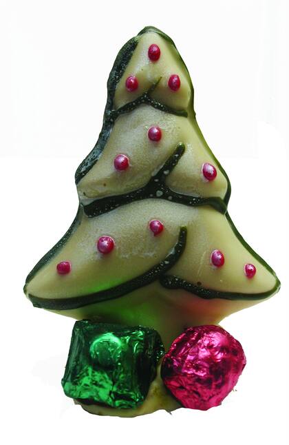 El pinito navideño elaborado con chocolate belga