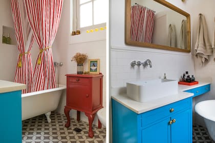 El piso de este espacio es el único que tuvo que ser reemplazado por completo; se eligió un porcelanato símil calcáreo de tonos neutros.