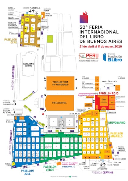 El plano completo de la Feria del Libro 2026