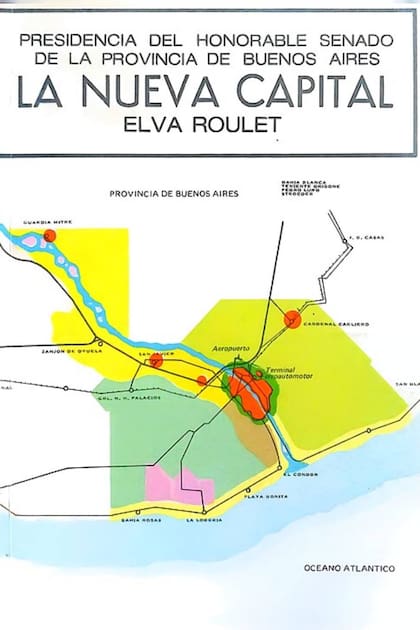 El plano de la nueva capital de la Argentina presentado por Elva Roulet, vicegobernadora de la Provincia de Buenos Aires