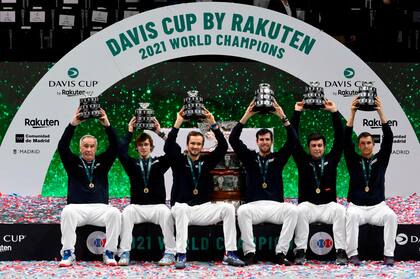 El plantel de Rusia que se consagró campeón de la última edición de la Copa Davis 