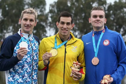 El podio de los Panamericanos Lima 2019, donde Bertola logró la medalla plateada