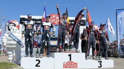 El podio del Rally de Córcega