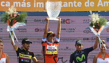 El podio final del Tour 2015