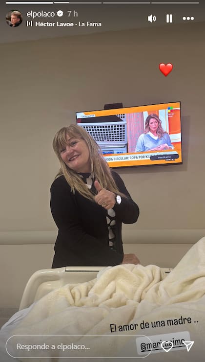 El Polaco publicó una foto de su mamá, quien le hizo compañía (Foto: Instagram @elpolaco)