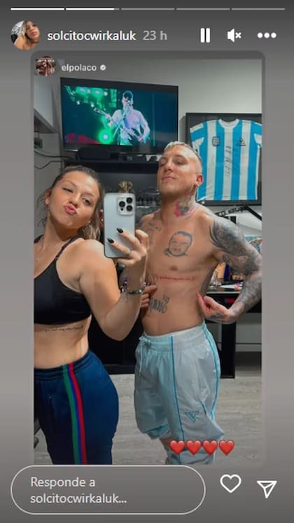 El Polaco y su hija Sol se hicieron el mismo tatuaje en la piel (Foto: captura Instagram/@solcitocwirkaluk)